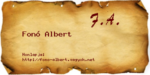 Fonó Albert névjegykártya