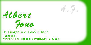 albert fono business card